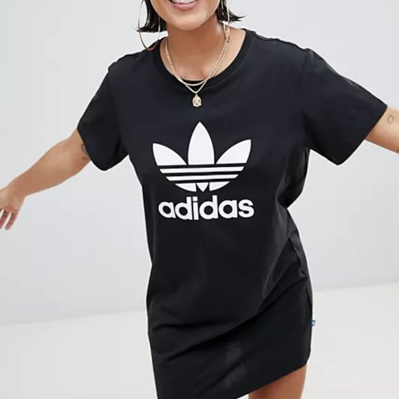 adidas | Tops | Adidas Originals Adicolor Tshirt Dress With Trefoil Logo |  Poshmark